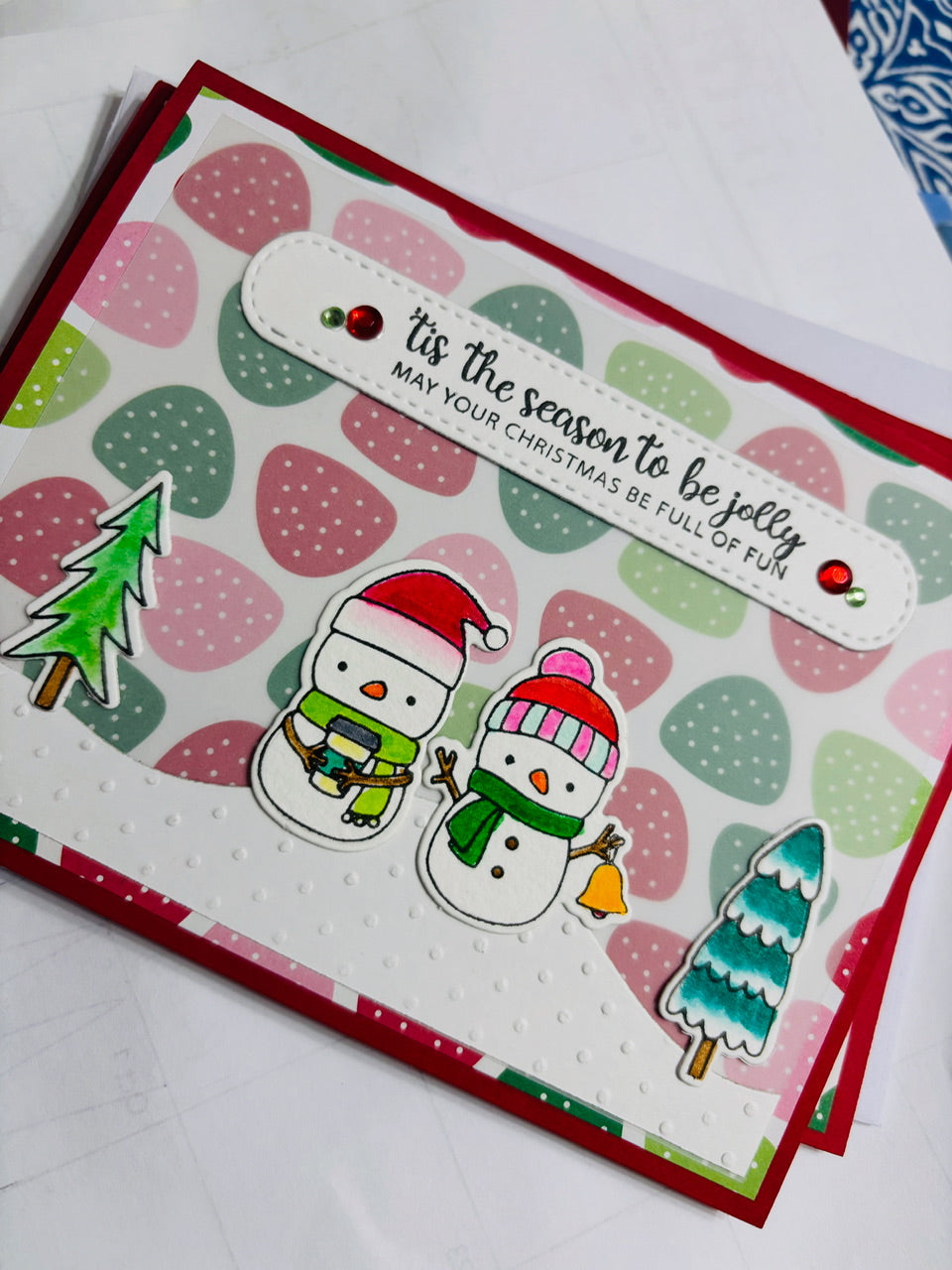 2 snowmen - red