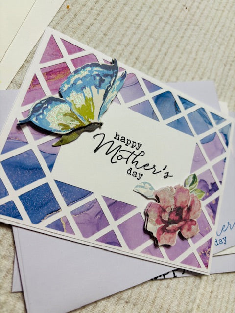 M Day - blue/mauve lattice