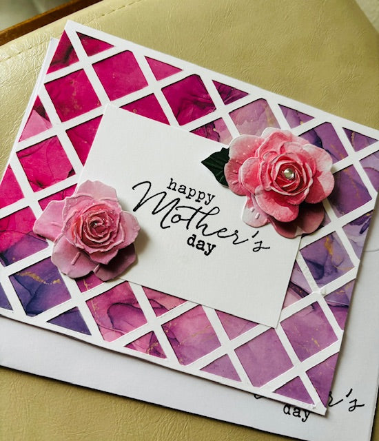 M Day - dark pink lattice