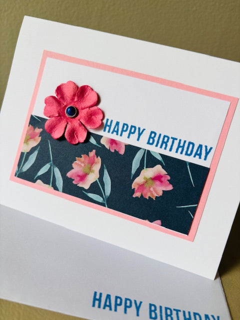 navy/pink floral