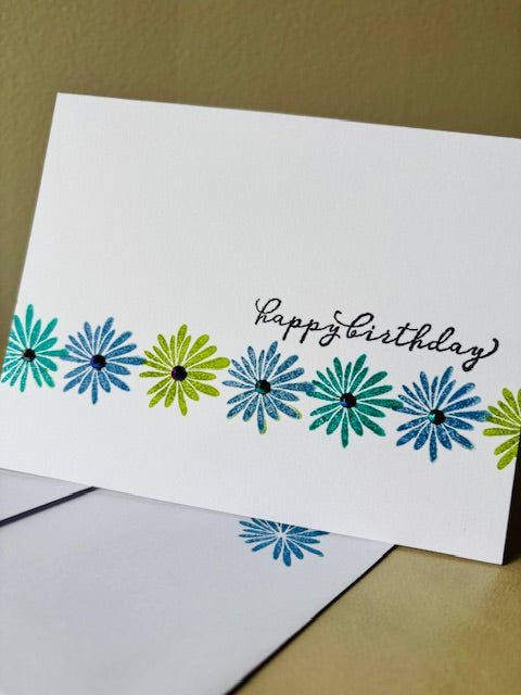 line of flowers - green