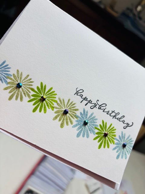 line of flowers - light green
