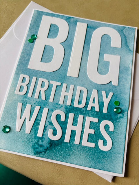 big bday wishes - turquoise wash