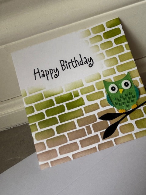 owl - green - brick