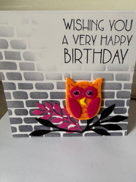 owl - orange/pink
