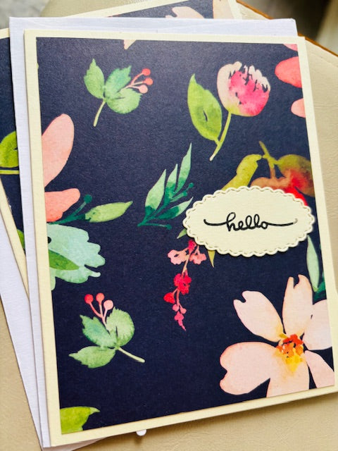 hello - dark floral