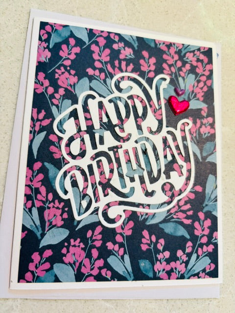 birthday cut - navy floral