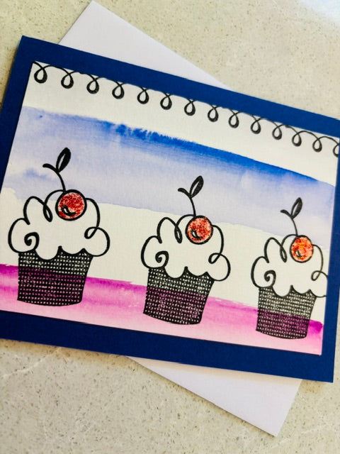 triple cupcake - blue